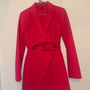 Zara Hot Pink Tailored Blazer Dress
